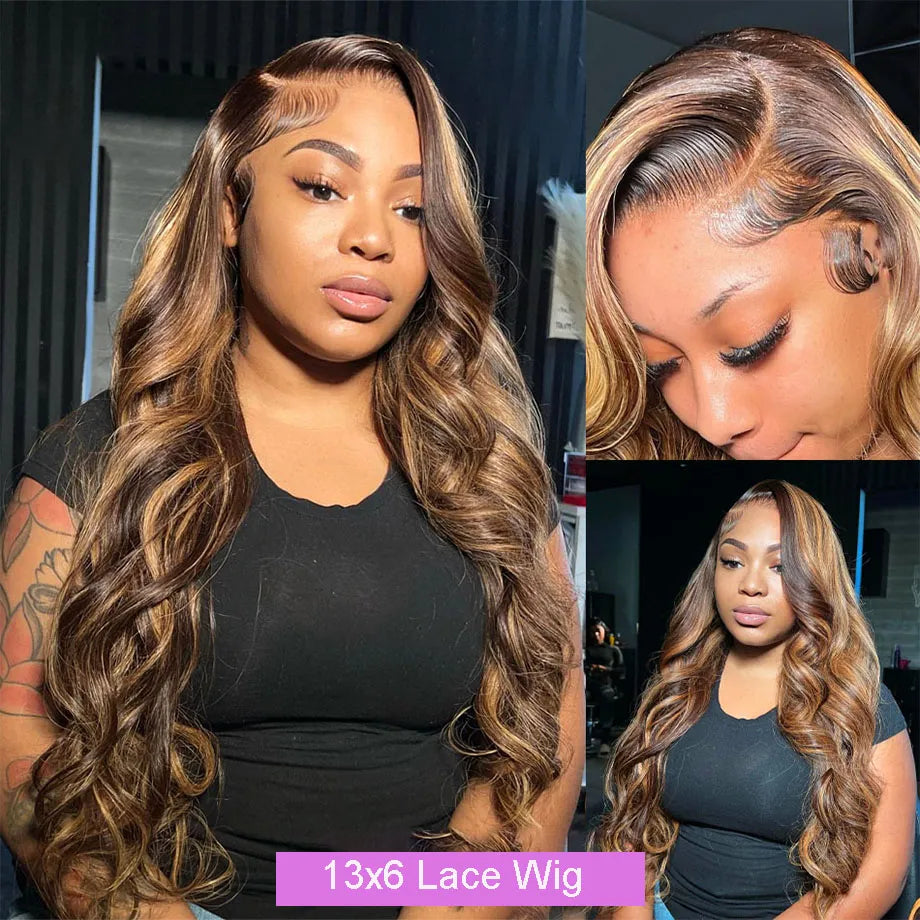 Cassandra Highlighted Body Wave Human Hair Wig