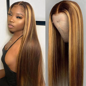 Mandy Highlighted Straight Human Hair Wigs