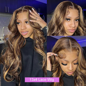 Cassandra Highlighted Body Wave Human Hair Wig