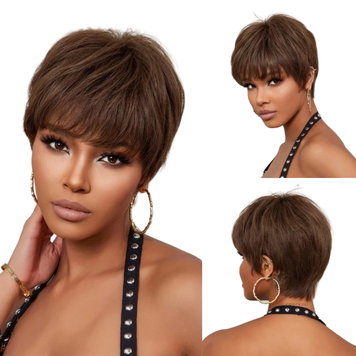 Cherie Short Pixie Cut Blonde Human Hair Wigs