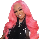 Paris Pink Human Hair Body Wave Wig