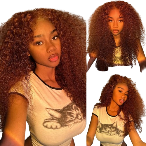 Carry Reddish Brown Jerry Curly Human Hair Wigs
