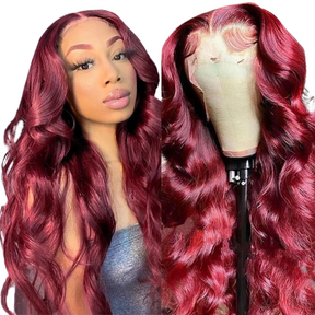 Hazel Burgundy Body Wave Human Hair Wigs