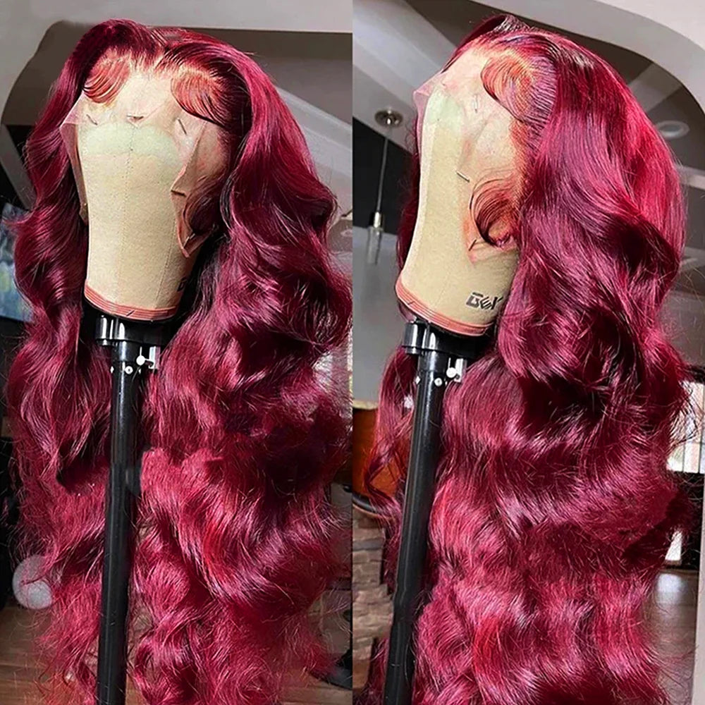 Hazel Burgundy Body Wave Human Hair Wigs