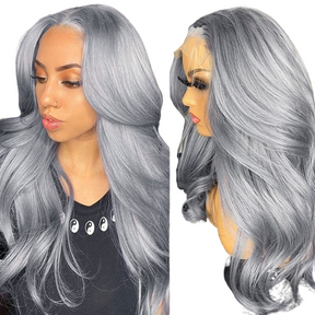 Hazel Silver Grey Human Hair Wigs